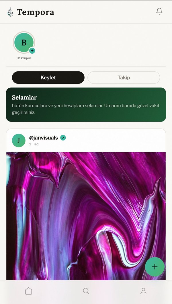 Tempora akış ekranı